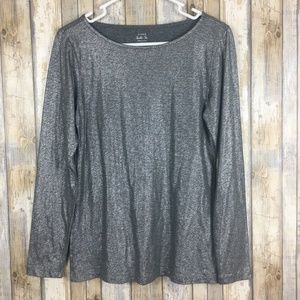 J. Crew Long Sleeve Glittery Top